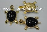 NGP1308 43*60mm tortoise agate pendants with crystal pave alloy settings