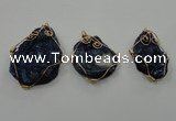 NGP1322 30*40mm - 45*60mm freeform agate pendants with brass setting
