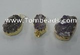NGP1337 20*30mm - 30*40mm freeform agate pendants with brass setting