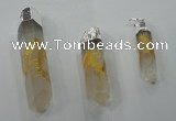 NGP1348 10*40mm - 15*80mm faceted nuggets white crystal pendants