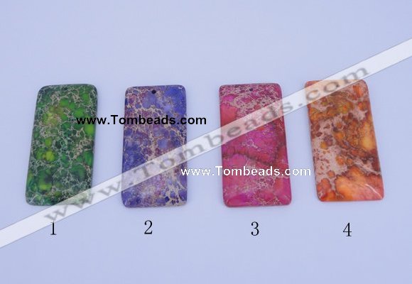 NGP135 5pcs 30*60mm rectangle dyed imperial jasper gemstone pendants