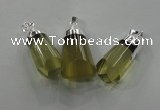 NGP1352 15*30mm - 18*40mm faceted nuggets lemon quartz pendants