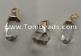 NGP1357 15*30mm - 20*35mm faceted nuggets white crystal pendants