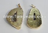 NGP1386 35*40mm - 40*50mm freeform plated druzy agate pendants