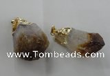 NGP1388 18*35mm - 20*50mm nuggets citrine gemstone pendants