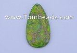 NGP139 2pcs 30*60mm teardrop dyed imperial jasper gemstone pendants