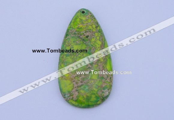 NGP139 2pcs 30*60mm teardrop dyed imperial jasper gemstone pendants