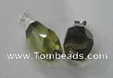 NGP1392 15*20mm - 15*30mm faceted nuggets lemon quartz pendants