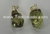 NGP1393 18*25mm - 15*35mm faceted nuggets lemon quartz pendants