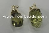 NGP1393 18*25mm - 15*35mm faceted nuggets lemon quartz pendants