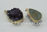 NGP1402 22*35mm - 30*40mm freeform druzy amethyst pendants wholesale