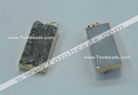 NGP1408 15*30mm - 18*35mm rectangle druzy amethyst pendants wholesale