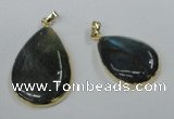 NGP1409 22*30mm - 25*35mm flat teardrop labradorite pendants wholesale