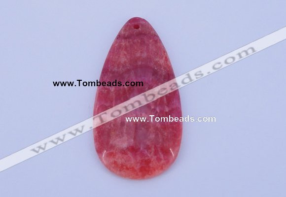 NGP141 2pcs 30*60mm teardrop dyed rhodochrosite gemstone pendants