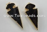 NGP1410 30*65mm arrowhead agate gemstone pendants wholesale