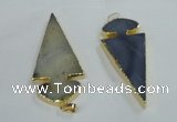 NGP1412 30*65mm arrowhead montana agate pendants wholesale