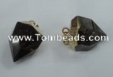 NGP1416 20*25mm - 25*30mm faceted nuggets smoky quartz pendants