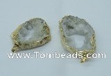 NGP1422 35*45mm - 45*55mm freeform plated druzy agate pendants