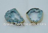 NGP1424 30*45mm - 45*55mm freeform plated druzy agate pendants