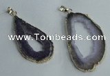 NGP1427 30*45mm - 45*55mm freeform plated druzy agate pendants