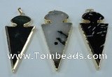 NGP1433 25*60mm - 30*65mm arrowhead agate pendants wholesale