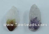 NGP1442 20*45mm - 25*55mm nuggets amethyst & citrine pendants