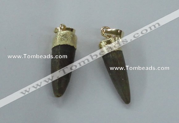 NGP1453 6*20mm - 9*30mm bullet agate gemstone pendants wholesale