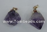 NGP1464 20*35mm - 25*40mm nuggets amethyst gemstone pendants