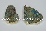NGP1471 30*40mm - 40*50mm freeform chrysocolla gemstone pendants