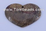 NGP148 2pcs 35*50mm heart fashion picasso jasper gemstone pendants