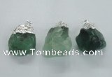 NGP1482 20*35mm - 25*45mm nuggets green fluorite pendants