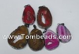 NGP1488 30*45mm - 40*50mm freeform plated druzy agate pendants