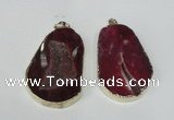 NGP1491 30*45mm - 40*50mm freeform plated druzy agate pendants