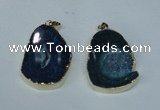 NGP1492 30*45mm - 40*50mm freeform plated druzy agate pendants