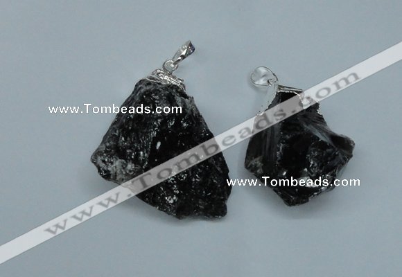 NGP1501 20*30mm - 25*50mm nuggets smoky quartz pendants