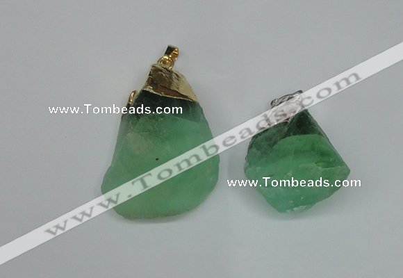 NGP1503 20*30mm - 25*50mm nuggets green fluorite pendants