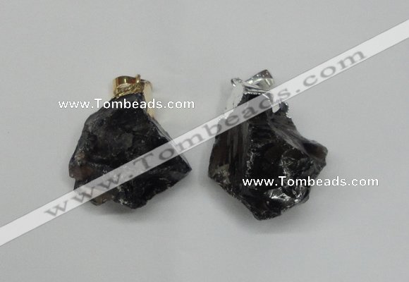 NGP1505 20*30mm - 25*50mm nuggets smoky quartz pendants