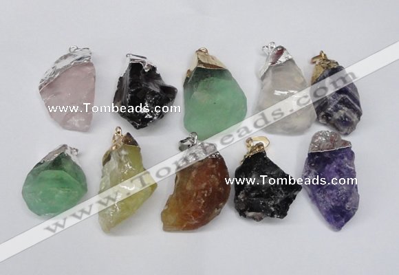 NGP1506 20*30mm - 25*50mm nuggets mixed quartz pendants