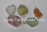 NGP1511 20*30mm - 25*35mm freeform plated druzy agate pendants