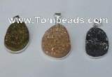 NGP1512 20*30mm - 25*35mm freeform plated druzy agate pendants