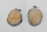 NGP1519 30*35mm - 30*40mm freeform plated druzy agate pendants