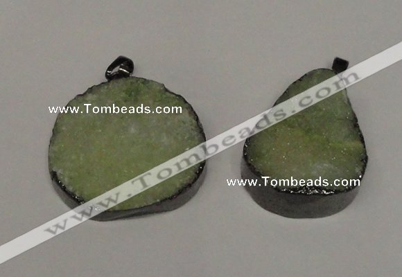 NGP1521 30*35mm - 30*40mm freeform plated druzy agate pendants