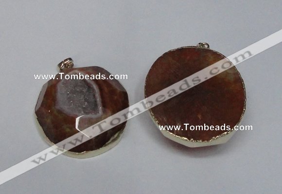 NGP1526 50*55mm - 55*60mm freeform druzy agate pendants