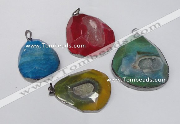 NGP1534 40*50mm - 50*60mm freeform druzy agate pendants