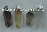 NGP1549 15*45mm - 20*65mm faceted nuggets mixed quartz pendants