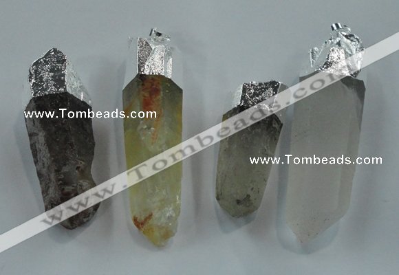 NGP1549 15*45mm - 20*65mm faceted nuggets mixed quartz pendants