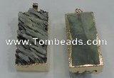 NGP1555 16*35mm - 18*40mm rectangle druzy agate pendants