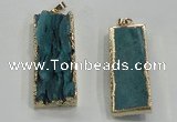 NGP1557 16*35mm - 18*40mm rectangle druzy agate pendants