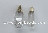 NGP1576 18*50mm - 22*60mm faceted nuggets white crystal pendants