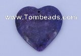 NGP159 2pcs 40*40mm heart kunzite gemstone pendants jewelry